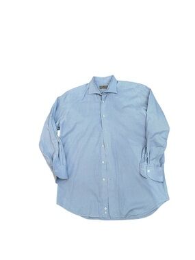 Canali Light Blue Micro-Check Dress Shirt